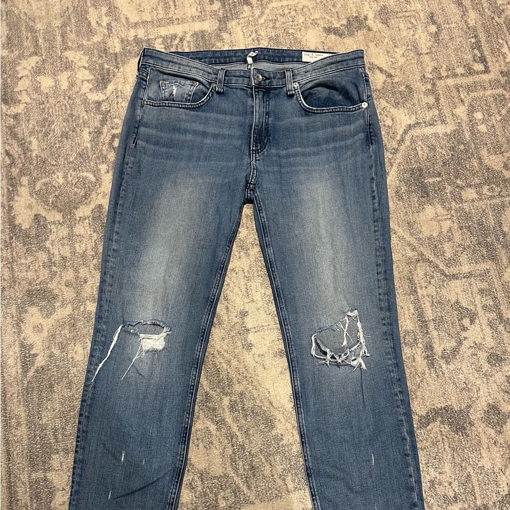 Rag and Bone Distressed Blue Jeans for Women